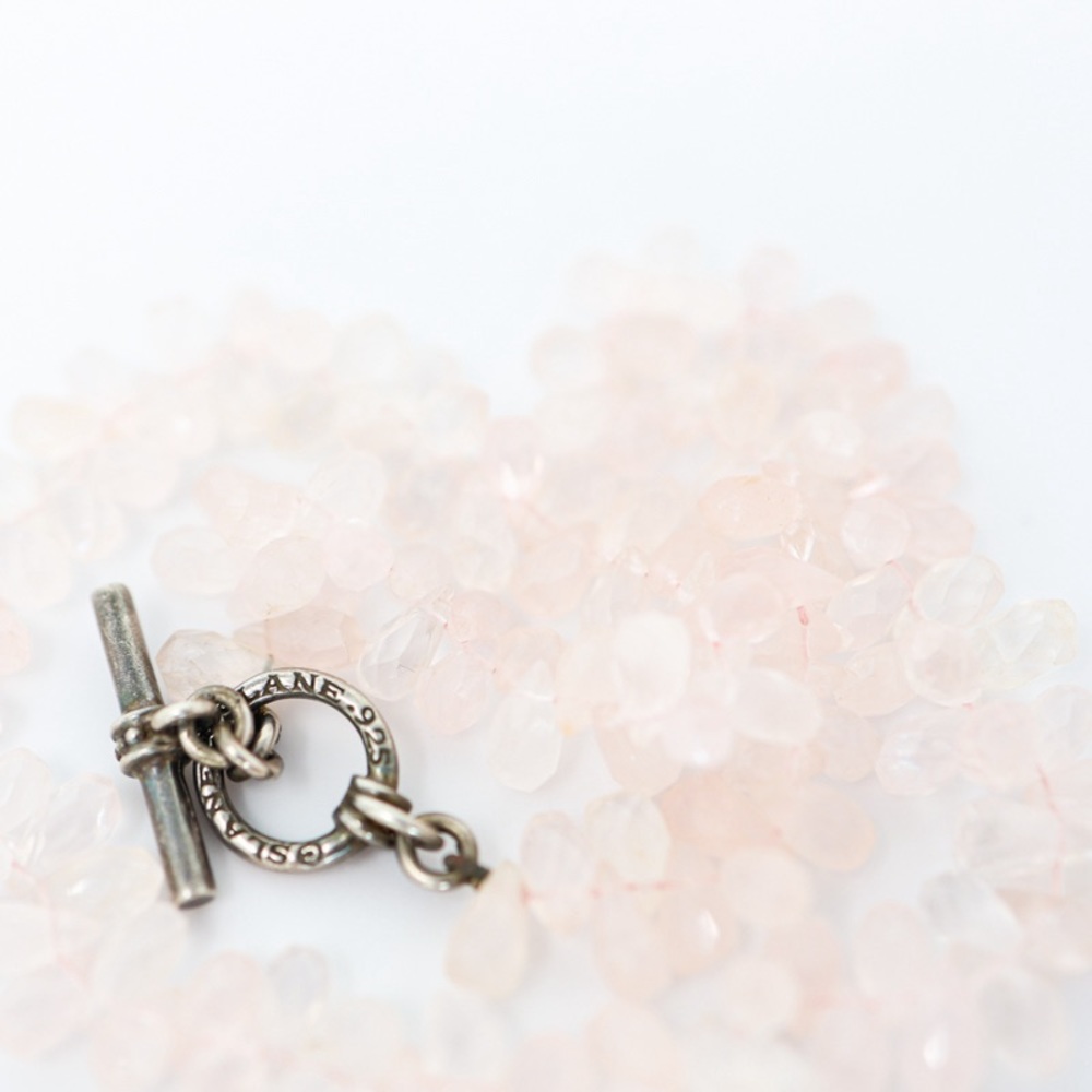 SLANE & SLANE faceted rose quartz gemstone necklace